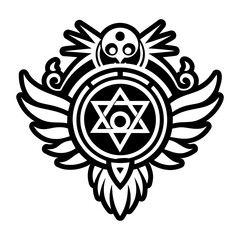 Fototapeta premium A glyph style icon of mystic wings symbol