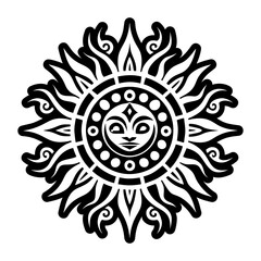 A solid style icon of sun blessing tattoo