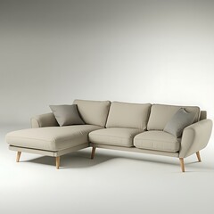 Fototapeta premium White couch with pillows on it