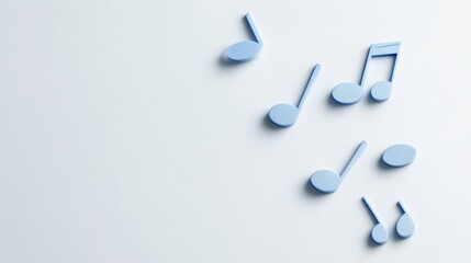 Light Blue Musical Notes on Light Background