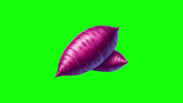 Purple sweet yams green screen animation motion graphic in 4K high resolution.