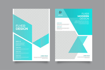 Brochure & Flyer designs with various shapes like round, triangular etc. and customizable colors like off-white, green, sky blue, pink, orange, blue etc.