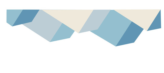 Elegant Blue and Beige Geometric Shapes. Decorative Element of Header and Corner Border Frame.