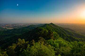 Modern buildings and rural skyscrapers and tourist attractions in China