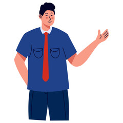 Businessman Character with Cartoon Design. Vector Illustration.