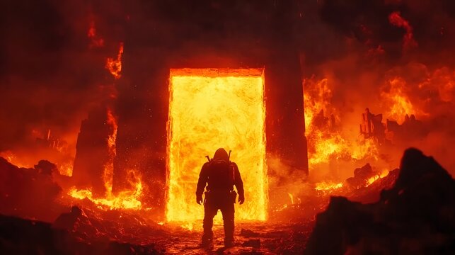 Adventurer enters fiery nether realm