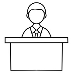 receptionist man office icon vector