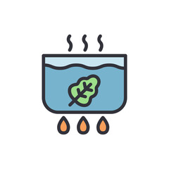 Boiling cabbage colored icons, minimalist vector illustration ,simple transparent graphic element .Isolated on white background