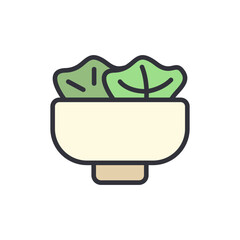 Cabbage colored icons, minimalist vector illustration ,simple transparent graphic element .Isolated on white background