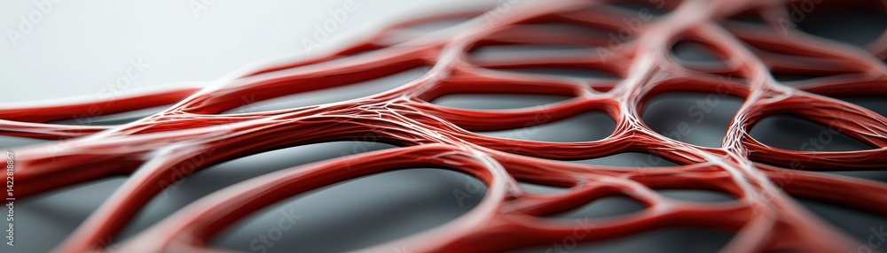 Aufkleber blood flow and heart attack concept. abstract red and white organic shapes creating a dynamic visual