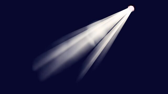 Focused beam illuminates dark space animated overlay, transparent 4K video, alpha channel, ProRes 4444