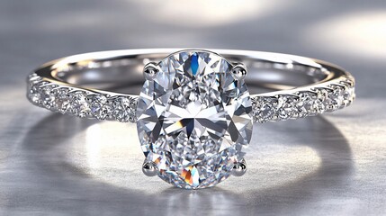 Oval Cut Diamond Engagement Ring with Pave Setting: Exquisite Sparkle and Timeless Elegance