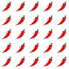 Obraz premium Set of red chillies pattern