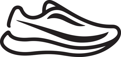 Stylish black and white running shoe graphic.