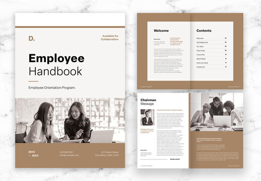 Brown And Black Employee Handbook