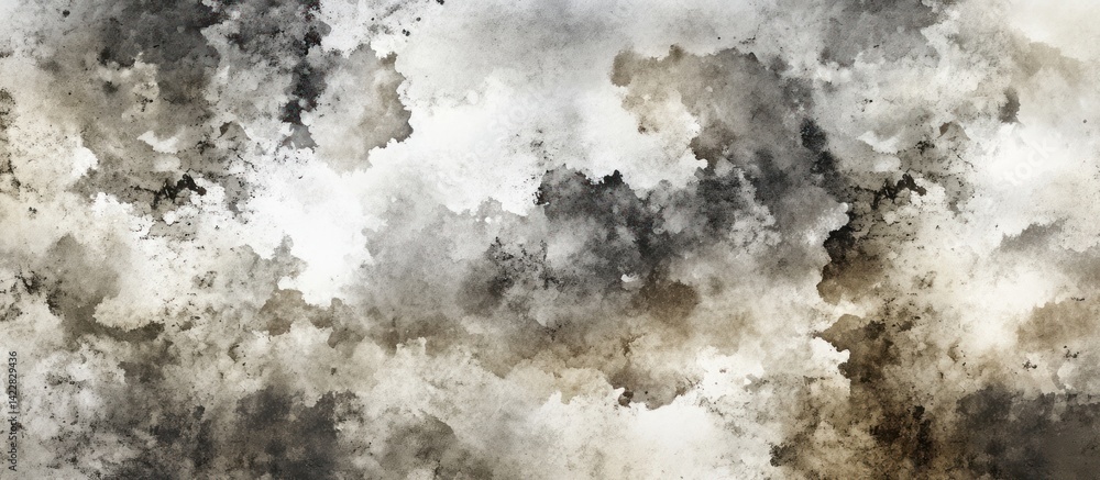 Poster abstract canvas with ethereal textures and smoky hues, creating visual depth