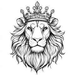 Obraz premium Abstract Lion Face in Symmetrical Lines 