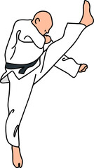 Karate Technique Pose Illustration