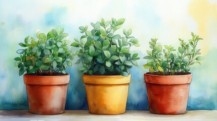 Obraz premium clay pot clipart watercolor illustration hand painted digital artwork - image for design