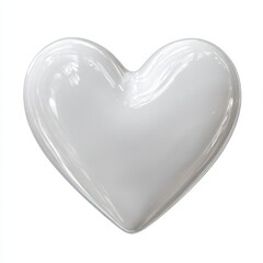 Glossy heart shaped object isolated on white background