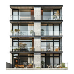 Fototapeta premium Apartment front view full length isolate on transparency background