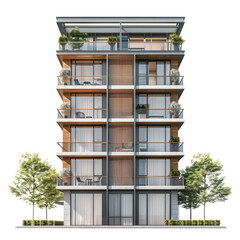 Obraz premium Apartment front view full length isolate on transparency background