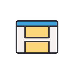 Browser windows colored icons, minimalist vector illustration ,simple transparent graphic element .Isolated on white background