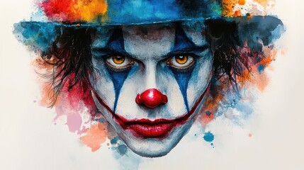 clown hat clipart watercolor illustration hand painted digital artwork - photo for design