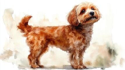 cockapoo clipart watercolor illustration detailed illustration - image stock