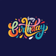 Obraz premium Colorful Happy Birthday Typography Design for t-shirt design 