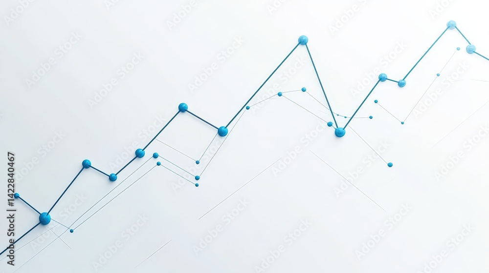 Poster a simple upward-trending line graph with animated motion effects, representing business growth on a 
