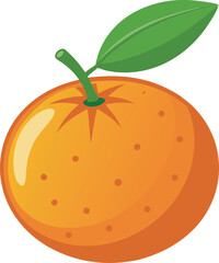 A vibrant vector art illustration of a delicious clementine fruit, showcasing juicy texture, bright color, and fresh, natural appeal.