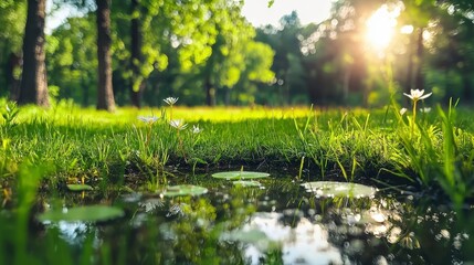 Morning Light in Green Landscape