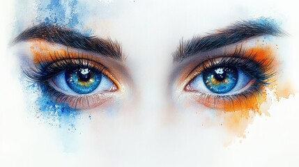 colorful eyes clipart watercolor illustration artistic illustration detailed illustration - image for design