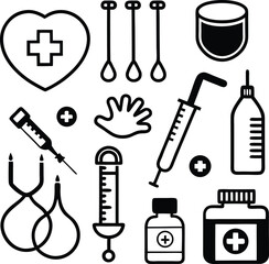 Clean Medical Instrument Icons for Healthcare Design. Professional Medical Tools Icon Set for UI and Web. Flat and Outline Medical Icons for App Developers. High-Quality Hospital Equipment Icons