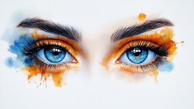 Beautiful eyelashes close-up