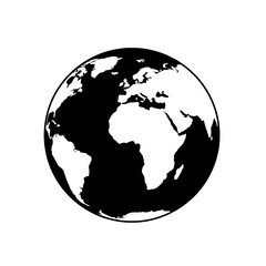Obraz premium Global Silhouette: A minimalist monochrome representation of planet Earth, showcasing the continents and oceans in a clean, modern, and instantly recognizable graphic.