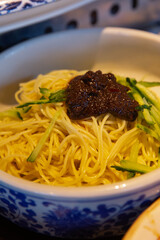 Chinese Hot Stirred Noodles with sauce ( za jiang mian)