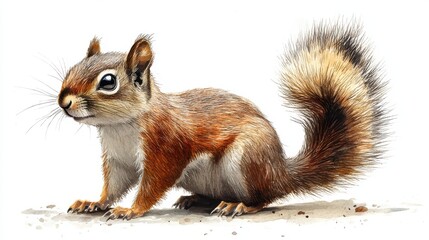 Obraz premium conifer squirrel clipart watercolor art illustration detailed illustration - image stock