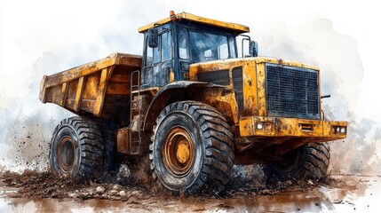 construction vehicle clipart watercolor art illustration detailed illustration - photo for design