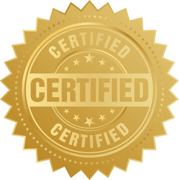 Certified gold seal vector template
