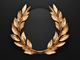 Honorary laurel wreath display artistic presentation decorative element elegant setting close-up view achievement symbol