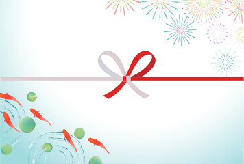 金魚　夏　水彩　和柄　背景