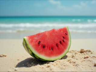 watermellon in beach 