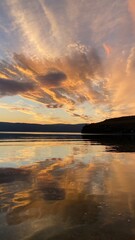 Sunset on the lake shore