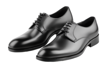 Businessman's black shoes isolated on white background