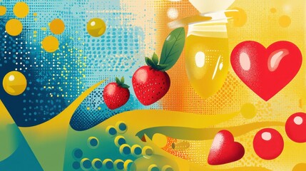 A public health campaign poster featuring a bright and educational cholesterol vector illustration.