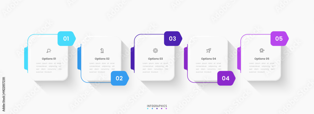 Wall mural vector infographic label design template with icons and 5 options or steps. can be used for process 