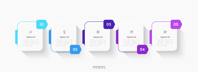 Vector Infographic label design template with icons and 5 options or steps. Can be used for process diagram, presentations, workflow layout, banner, flow chart, info graph.