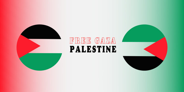 vector illustration a flag of Gaza Palestine